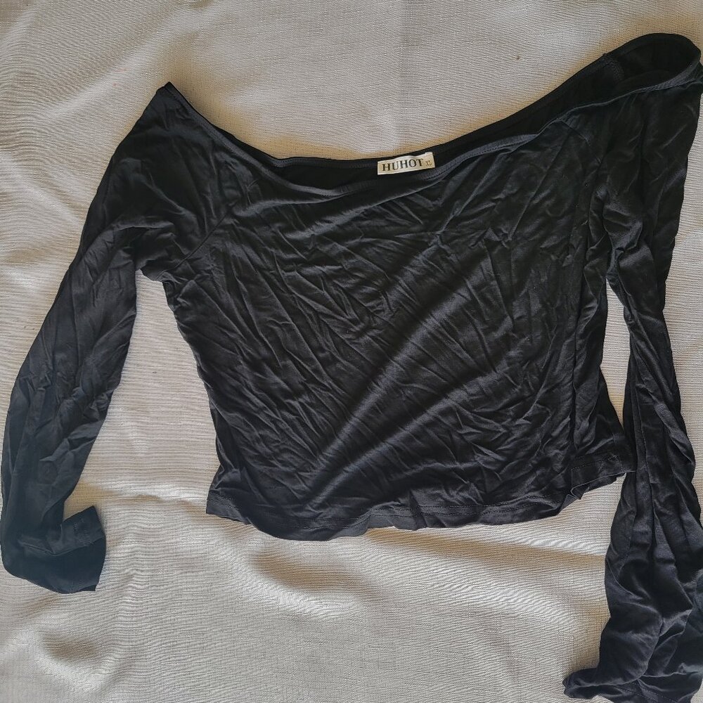 Huhot Womens - Vogue Fitted - Off the Shoulder - Black - Size XL